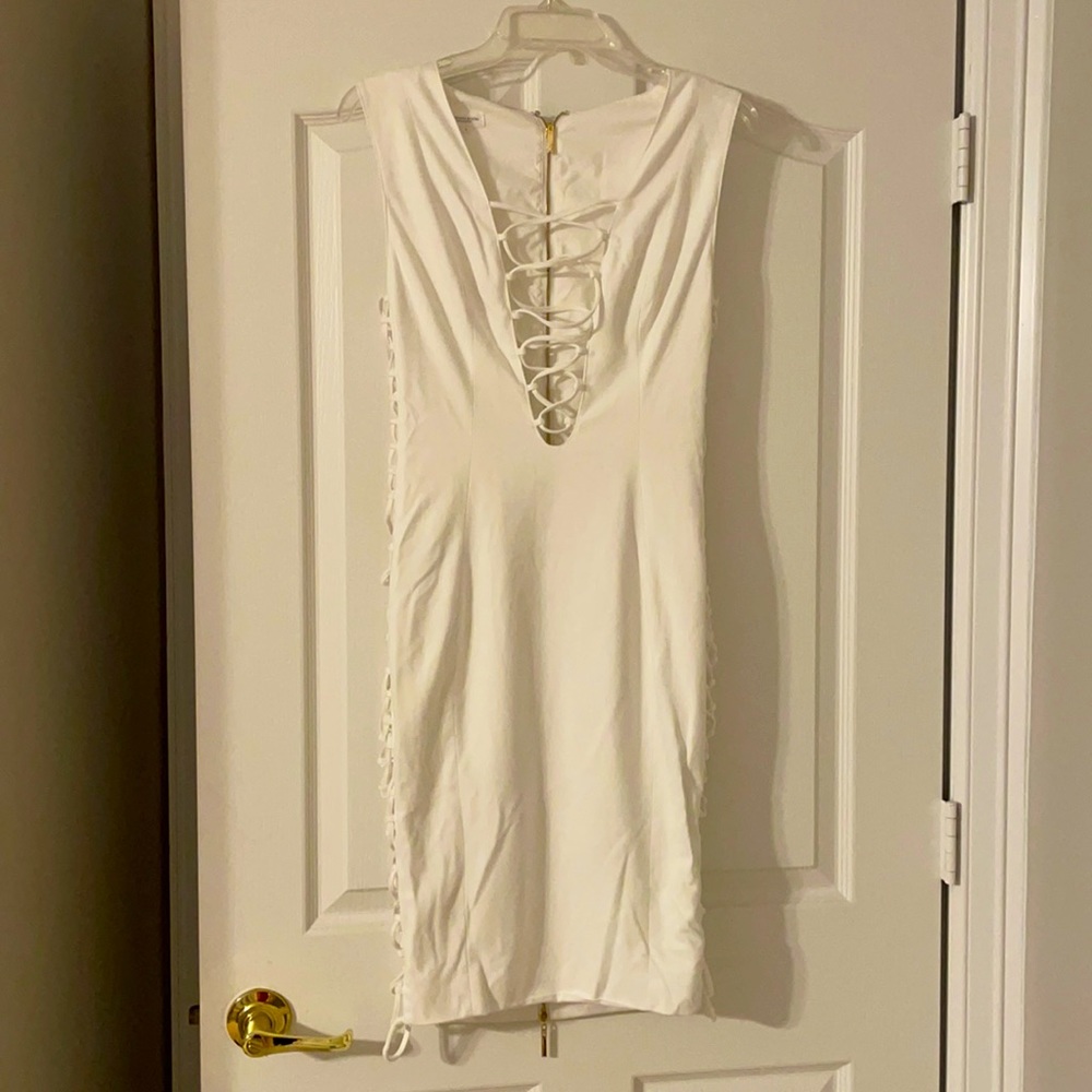 Mistressrocks white suede dress